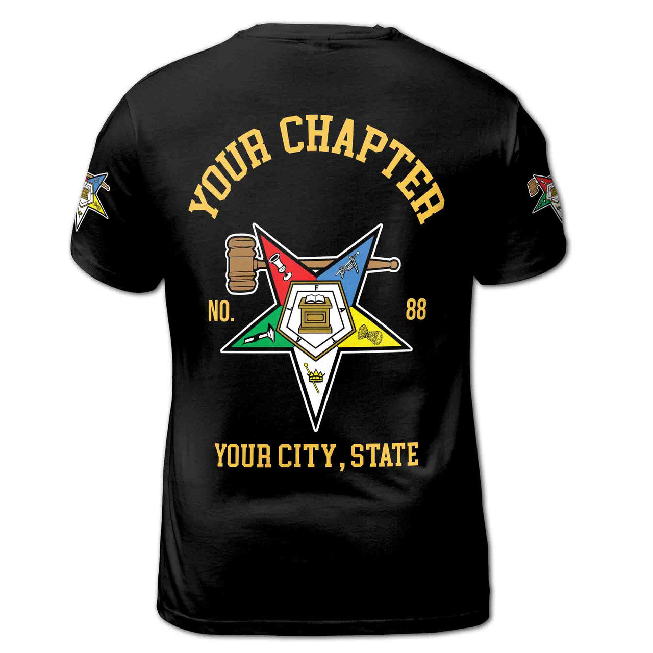 Custom Name Order of the Eastern Star Past Matron OES Gavel 3D T-Shirt S-5XL - FUKAMASONIC