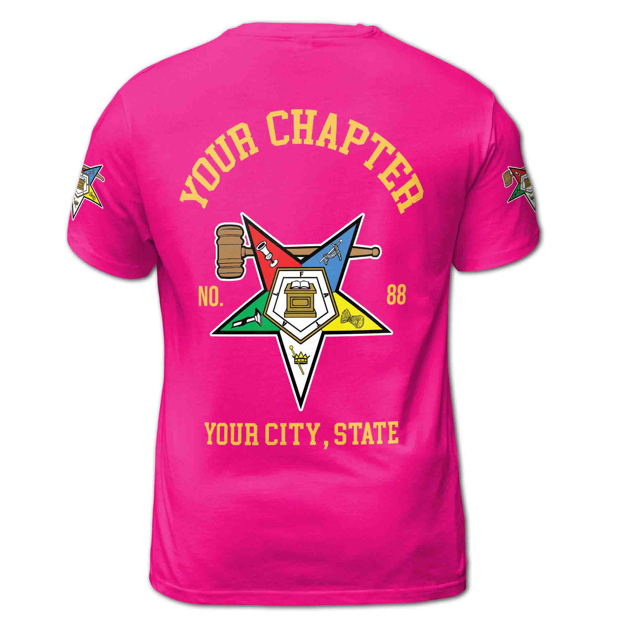 Custom Name Order of the Eastern Star Past Matron OES Gavel 3D T-Shirt S-5XL - FUKAMASONIC