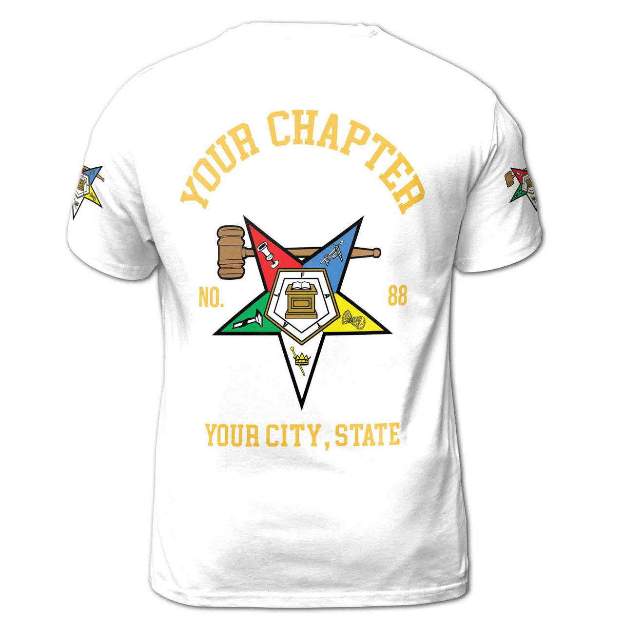 Custom Name Order of the Eastern Star Past Matron OES Gavel 3D T-Shirt S-5XL - FUKAMASONIC