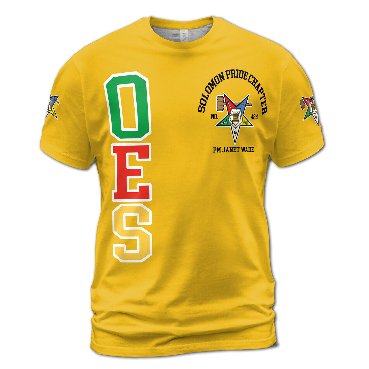 Custom Name Order of the Eastern Star Past Matron OES Gavel 3D T-Shirt S-5XL - FUKAMASONIC
