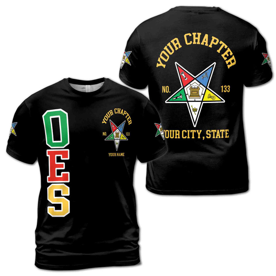 Order of the Eastern Star Masonic Lodge OES Red Unisex 3D T-shirt Size S-5XL - FUKAMASONIC