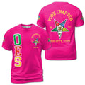 Order of the Eastern Star Masonic Lodge OES Red Unisex 3D T-shirt Size S-5XL - FUKAMASONIC