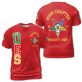 Order of the Eastern Star Masonic Lodge OES Red Unisex 3D T-shirt Size S-5XL - FUKAMASONIC