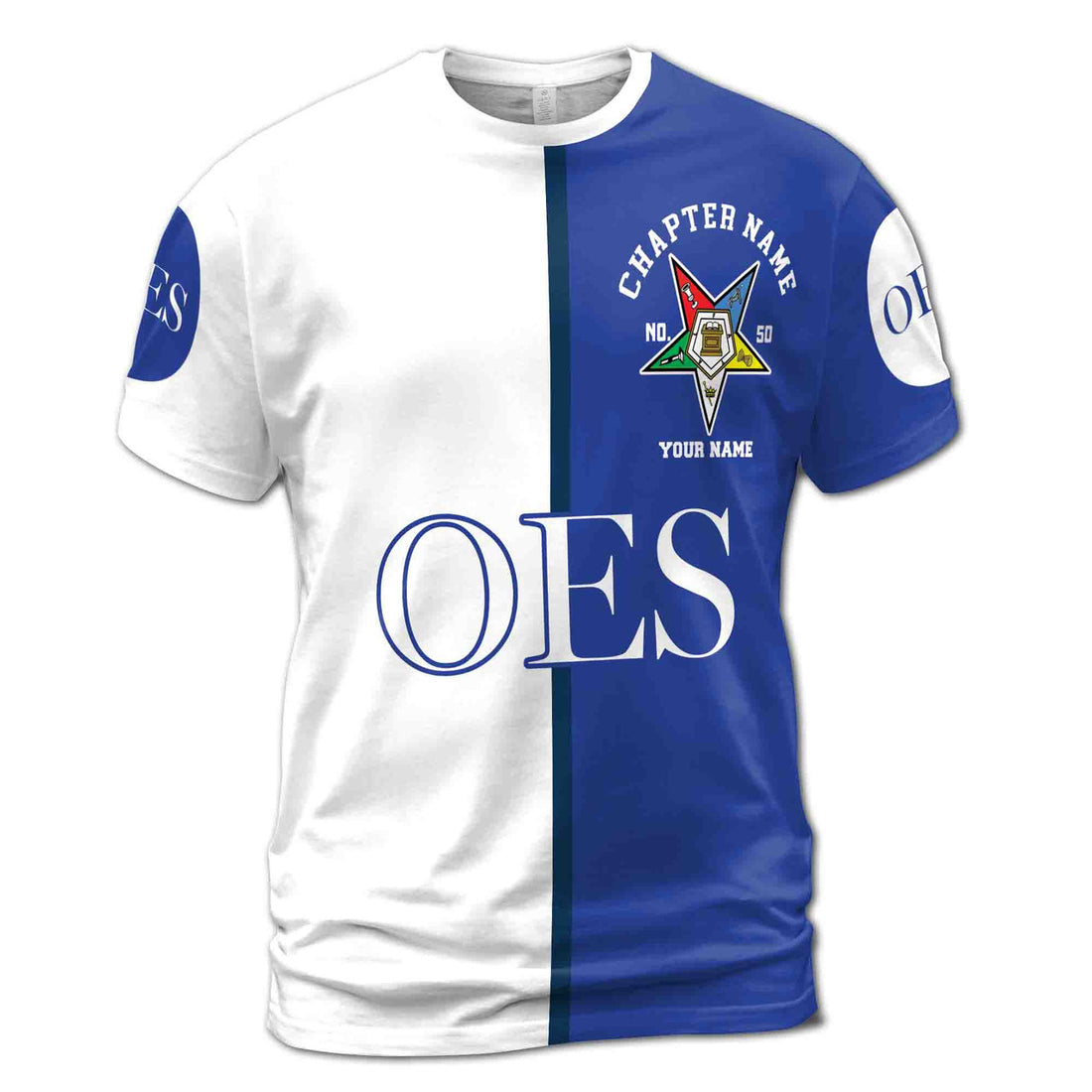 Customize Name Chapter Name Order of the Eastern Star OES Unisex 3D T-shirt Size S-5XL - FUKAMASONIC