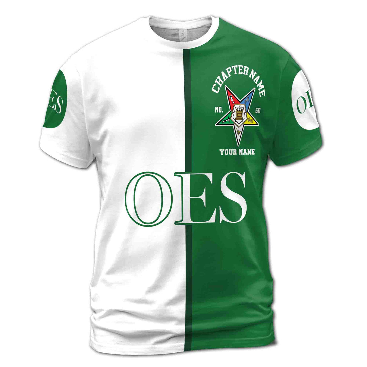 Customize Name Chapter Name Order of the Eastern Star OES Unisex 3D T-shirt Size S-5XL - FUKAMASONIC