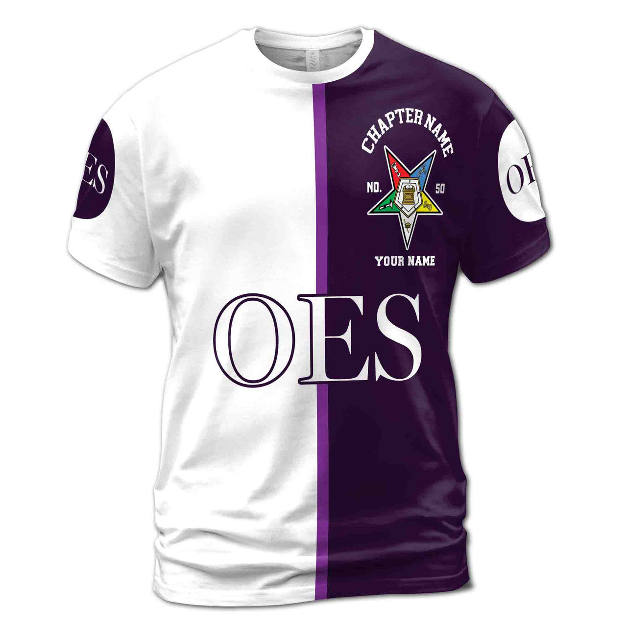 Customize Name Chapter Name Order of the Eastern Star OES Unisex 3D T-shirt Size S-5XL - FUKAMASONIC