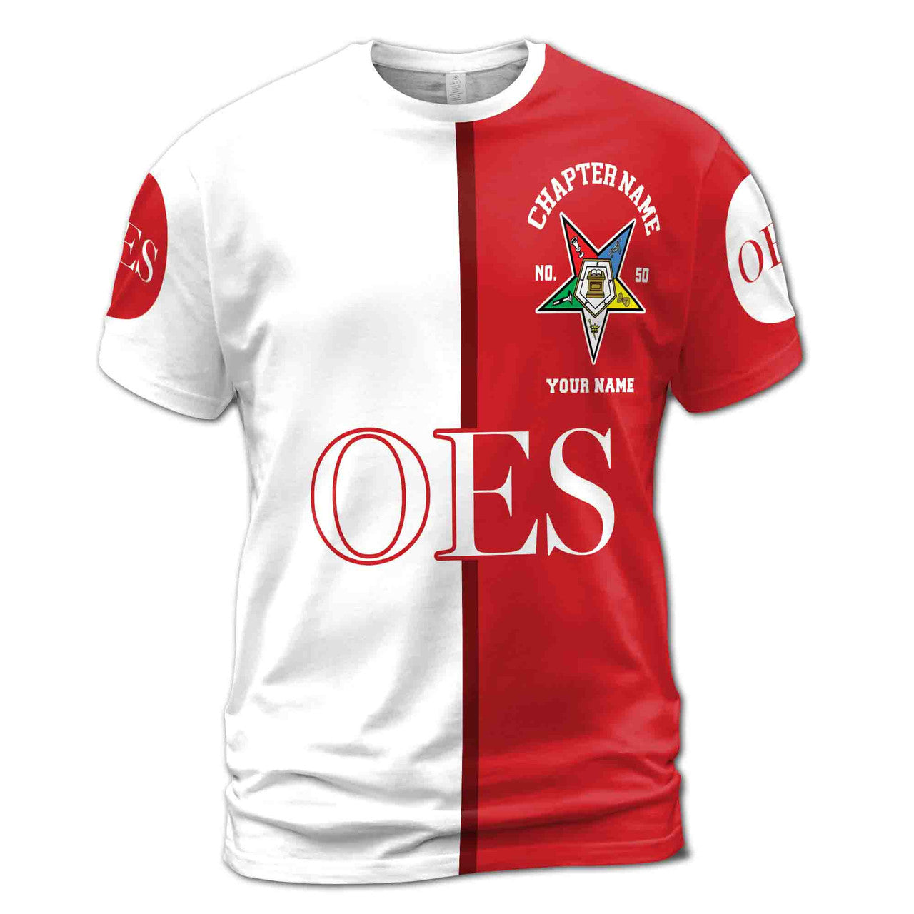 Customize Name Chapter Name Order of the Eastern Star OES Unisex 3D T-shirt Size S-5XL - FUKAMASONIC