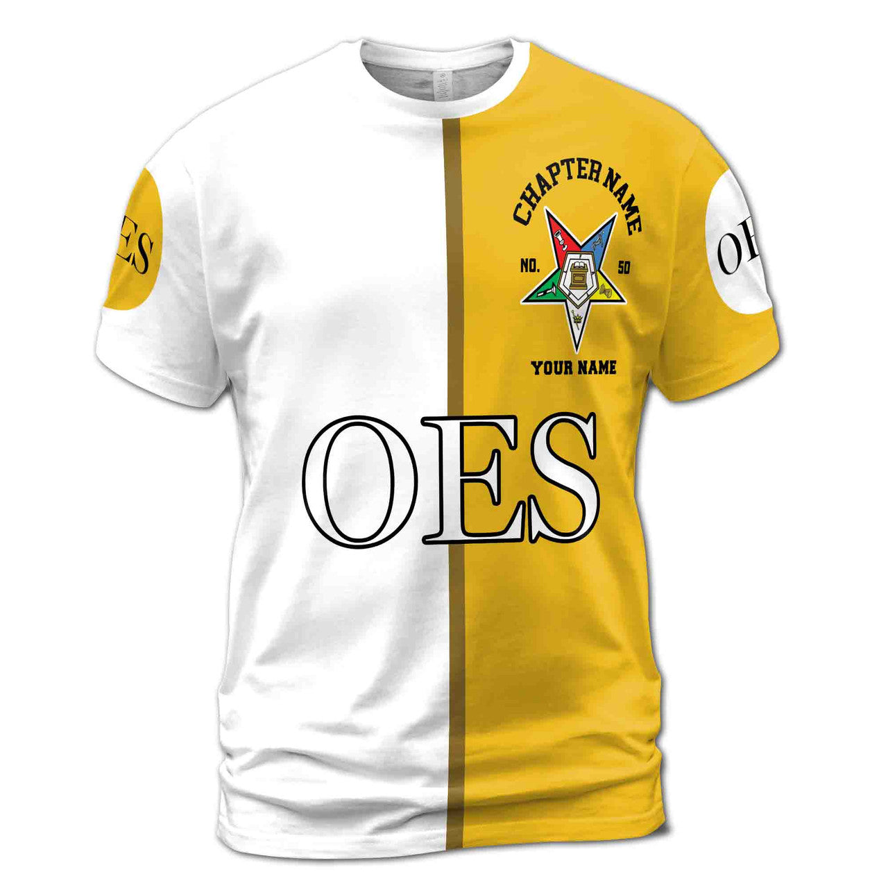 Customize Name Chapter Name Order of the Eastern Star OES Unisex 3D T-shirt Size S-5XL - FUKAMASONIC