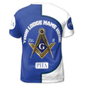 Customize Name Lodge Name PHA Masonic Freemasonry Unisex 3D T-shirt Size S-5XL - FUKAMASONIC