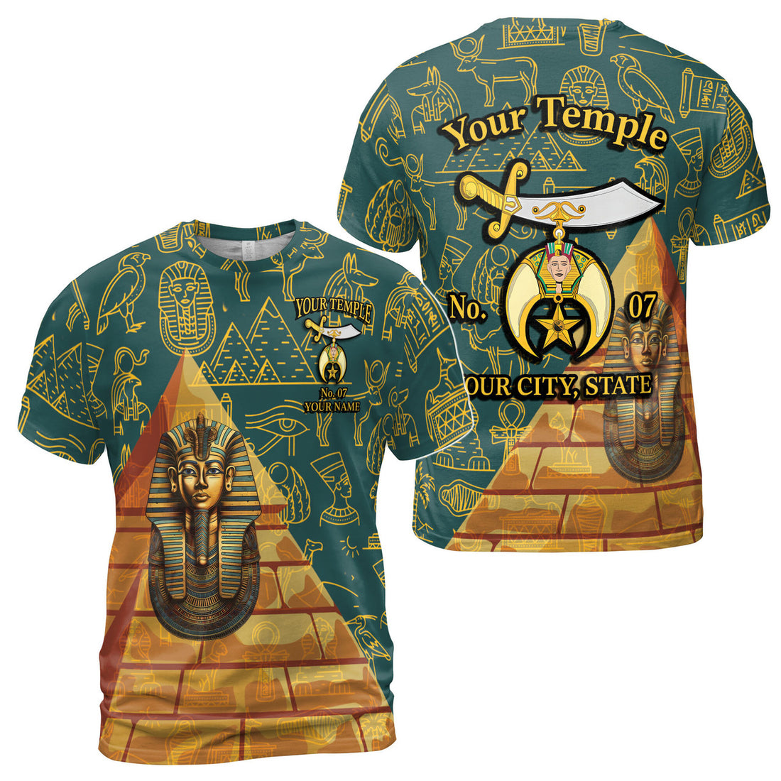 Personalized Masonic Noble Shriner Men's 3D T-shirt S-5XL - FUKAMASONIC