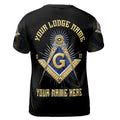Personalized Freemasonry Master Mason Golden Men's T-shirt S-5XL - FUKAMASONIC