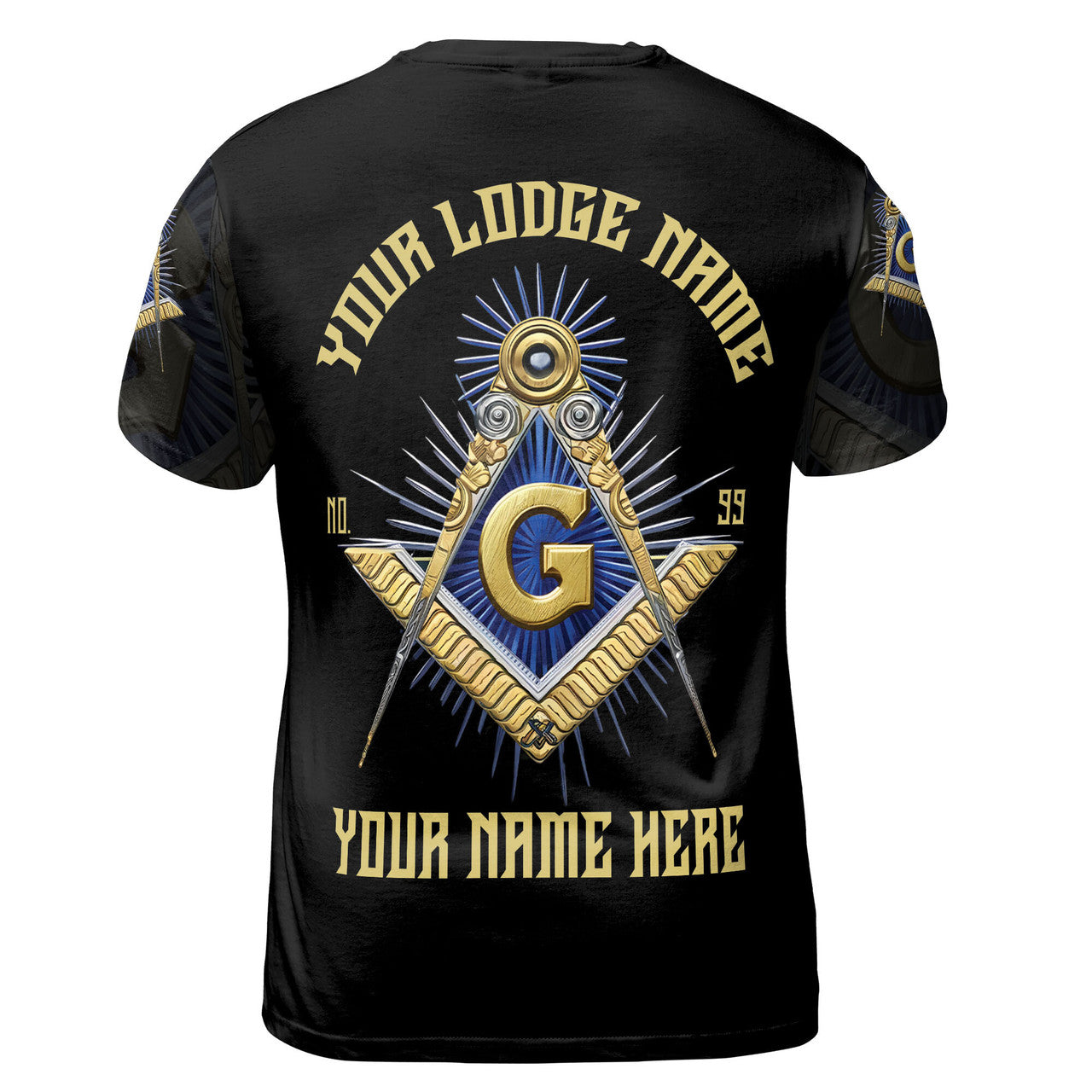 Personalized Freemasonry Master Mason Golden Men's T-shirt S-5XL - FUKAMASONIC