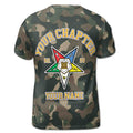 Customized Camo OES Order of the Eastern Star Pentagon Down 3D T-shirt S-5XL - FUKAMASONIC