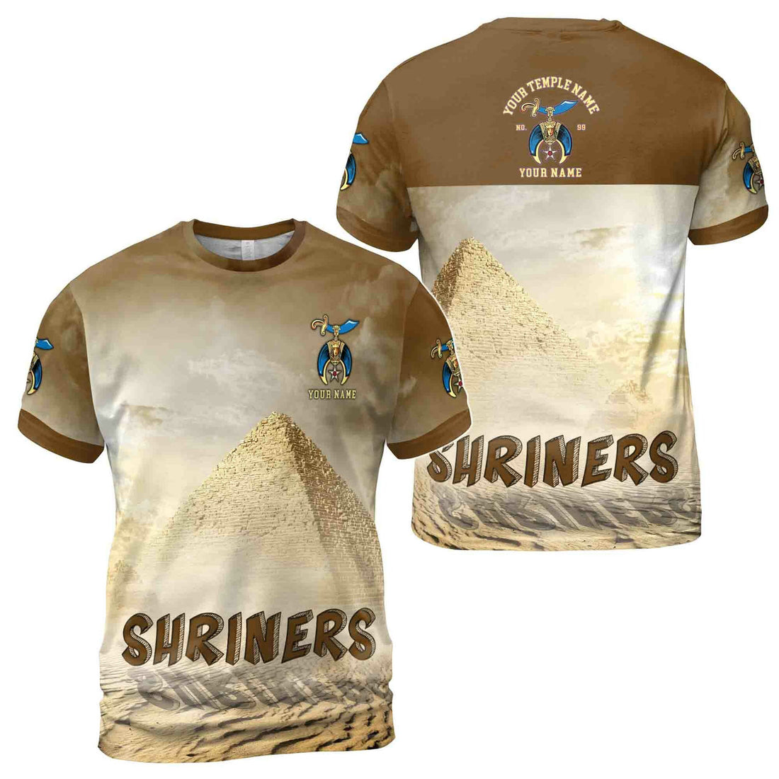Personalized Egypt Desert Shrines Noble Men's T-shirt S-5XL - FUKAMASONIC