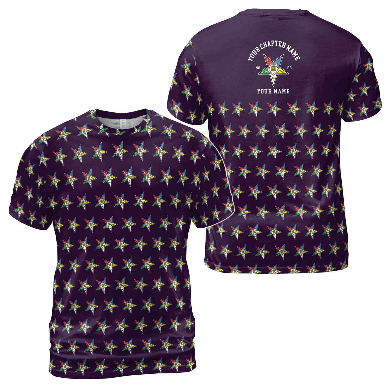 Custom OES Order of The Eastern Star Masonic Multi-color 3D T-shirt S-5Xl - FUKAMASONIC