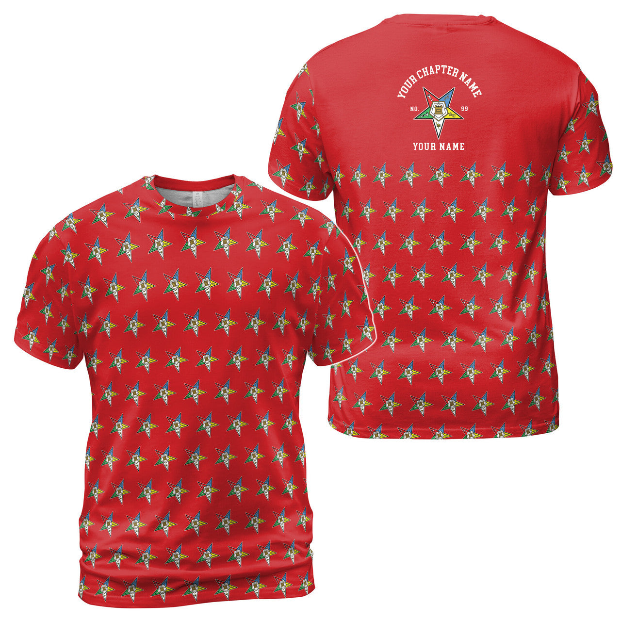 Custom OES Order of The Eastern Star Masonic Multi-color 3D T-shirt S-5Xl - FUKAMASONIC