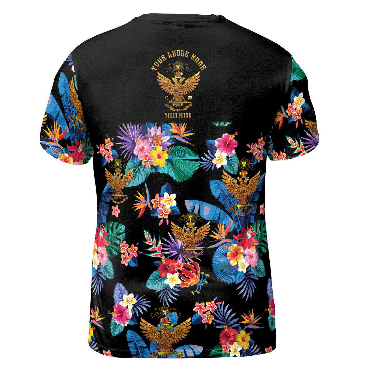 Customized Scottish Rite 33 Colorful Palm Leaf Men's T-shirt S-5XL - FUKAMASONIC