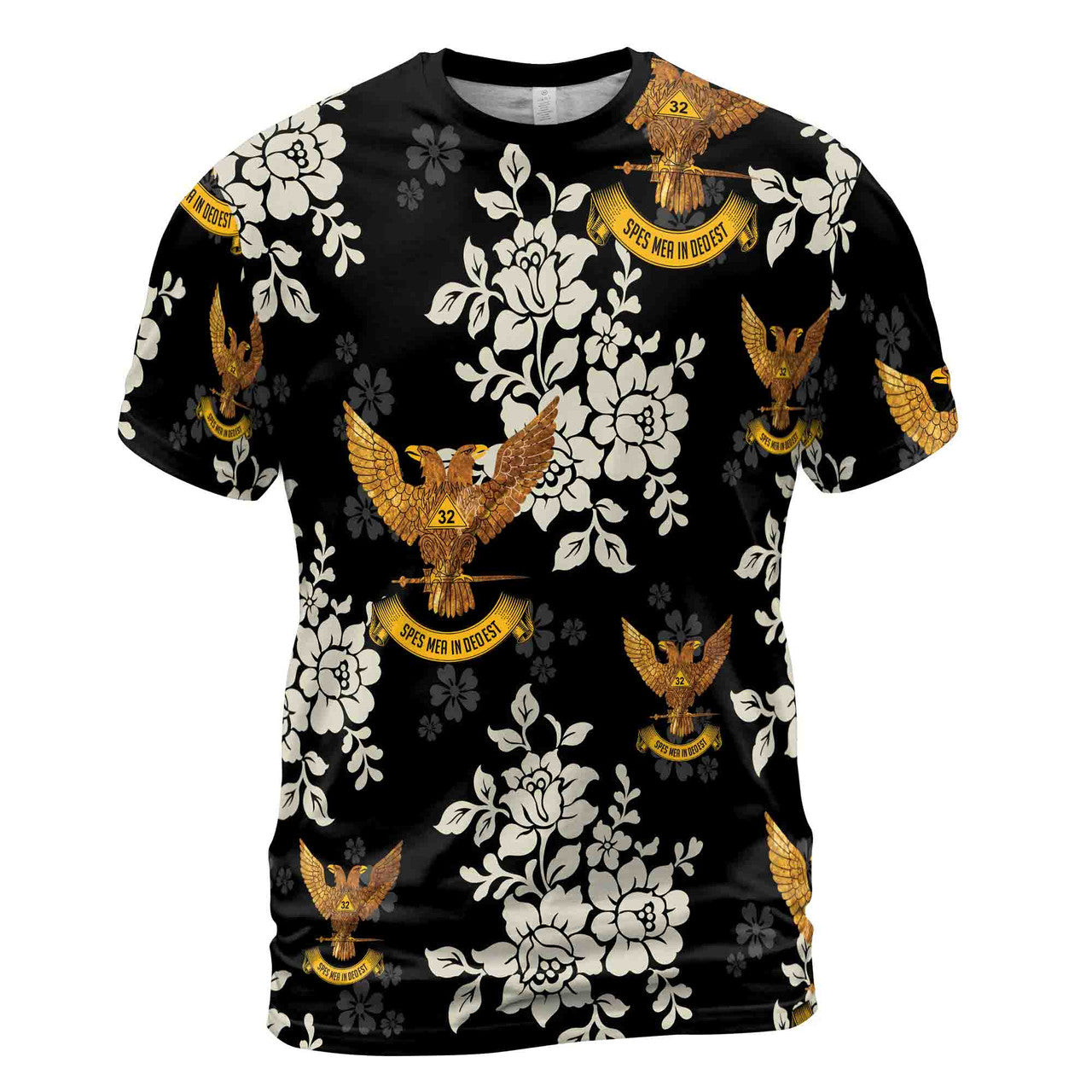 Customized Scottish Rite 32 Tropical Floral Men's T-shirt S-5XL - FUKAMASONIC