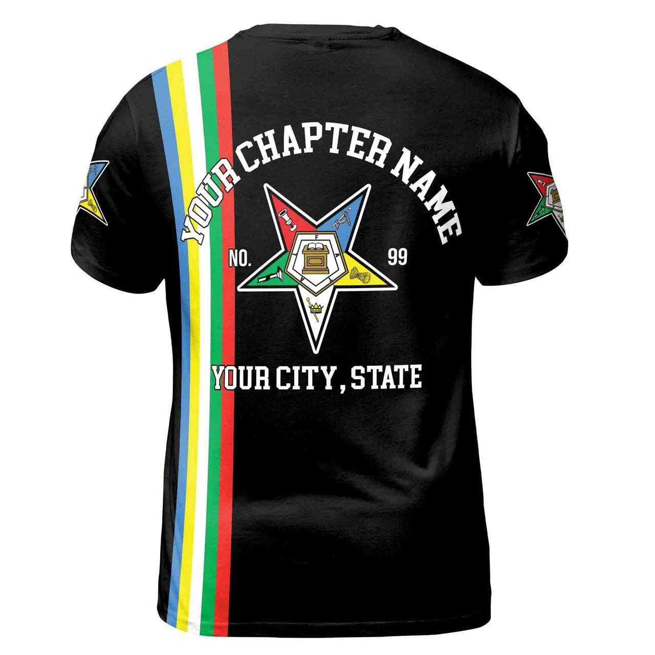 Personalized Multi-color Order of the Eastern Star OES AF&AM 3D T-shirt S-5XL - FUKAMASONIC