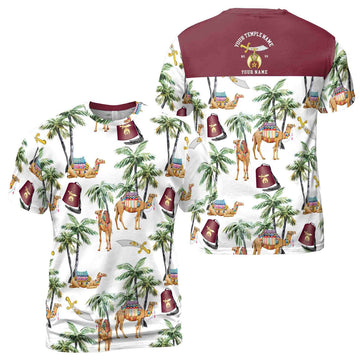 Personalized Noble Shriner Palm Tree With Camel Arabic Men's T-shirt S-5XL - FUKAMASONIC
