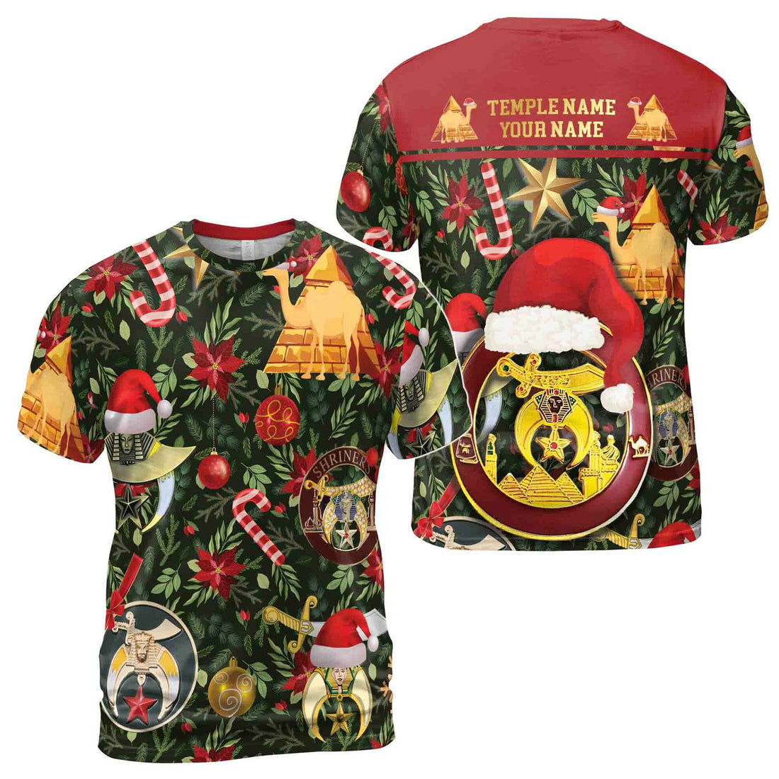 Personalized Noble Shriner Merry Christmas Men's T-Shirt S-5XL - FUKAMASONIC