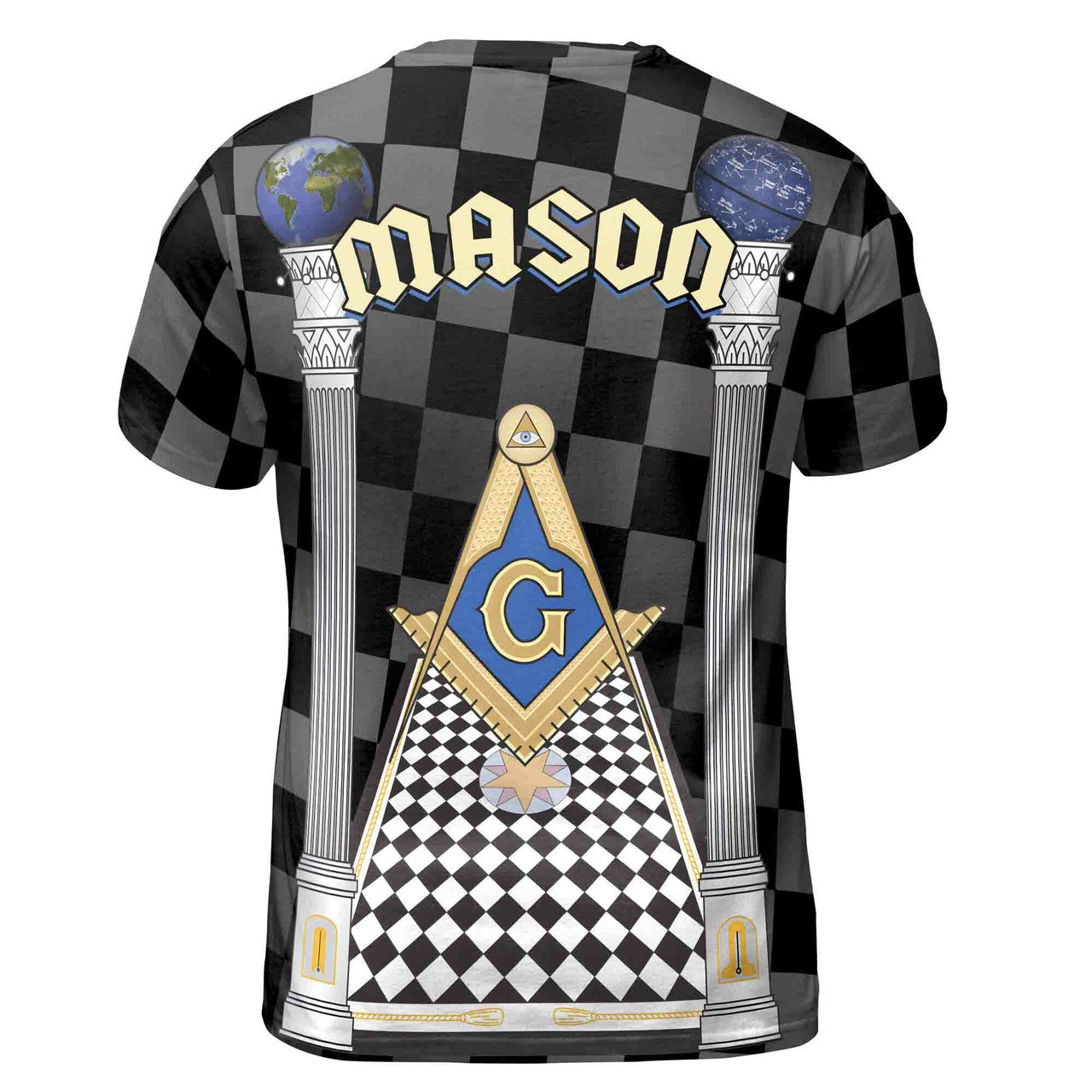 Personalized Blue Lodge Freemasonry With Caro Pattern Men's T-Shirt S-5XL - FUKAMASONIC