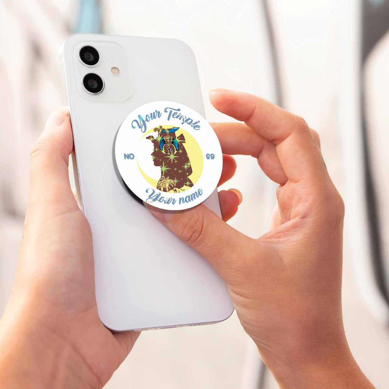Customized Daughters of Sphinx Palm Tree Masonic PopSocket - FUKAMASONIC