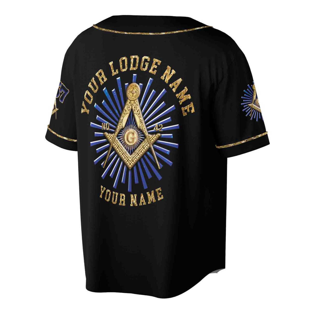 Freemason Symbol Custom Lodge Name Number 3D Baseball Jersey Size S-5XL - FUKAMASONIC