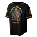 Square & Compass with Key Custom Lodge Name Number 3D Baseball Jersey Size S-5XL - FUKAMASONIC