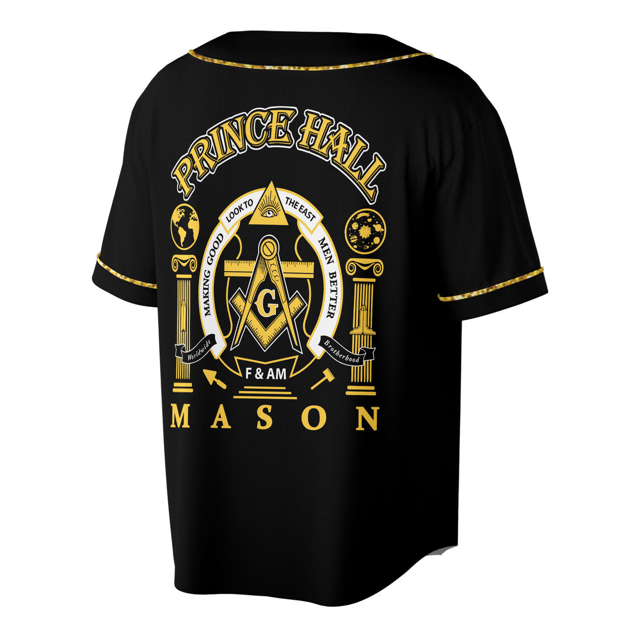 Greats Mason, Masonic Prince Hall Masons Baseball Jersey S-5XL - FUKAMASONIC