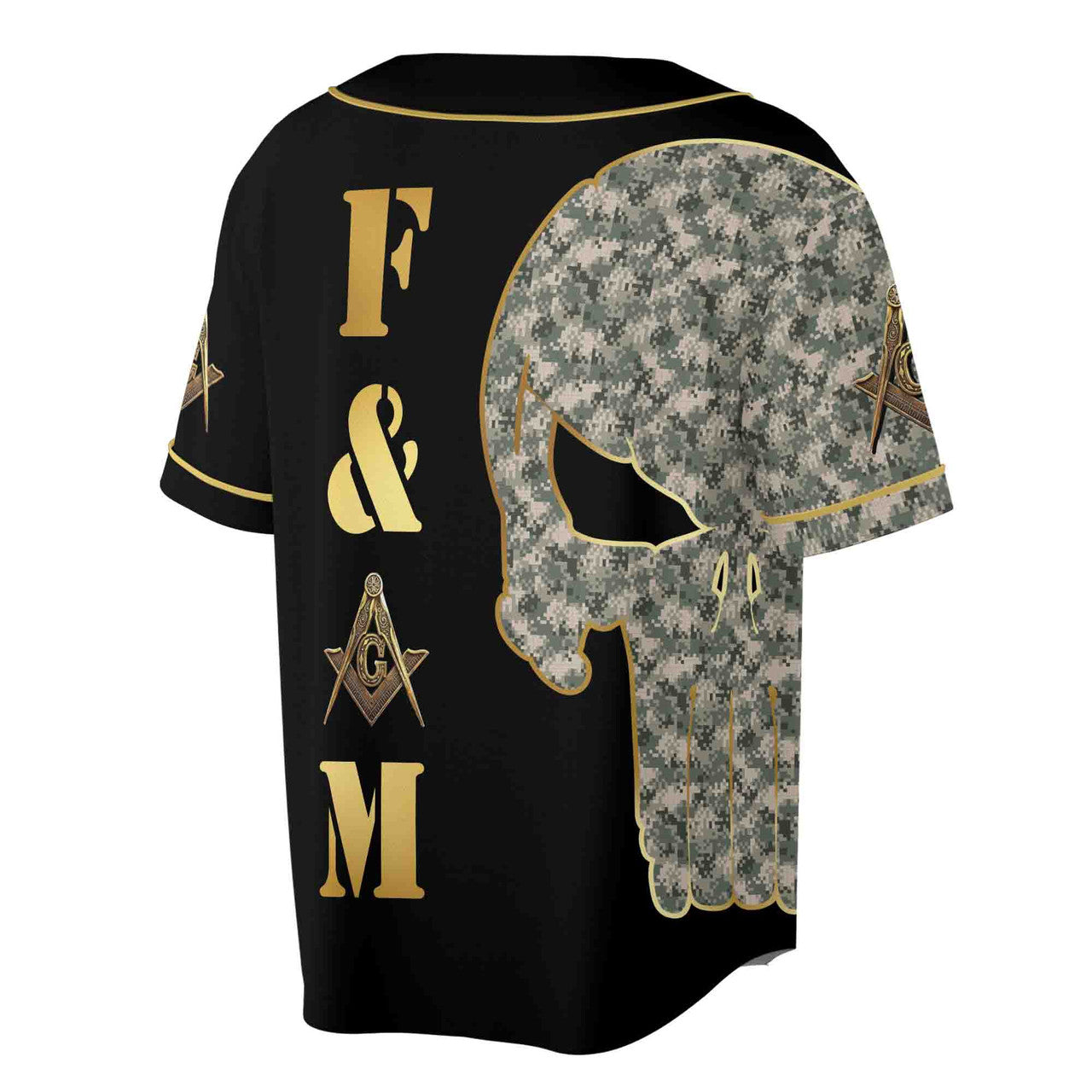 Custom Name Skull PHA F&AM Freemasonary Masonic Baseball Jersey S-5XL - FUKAMASONIC