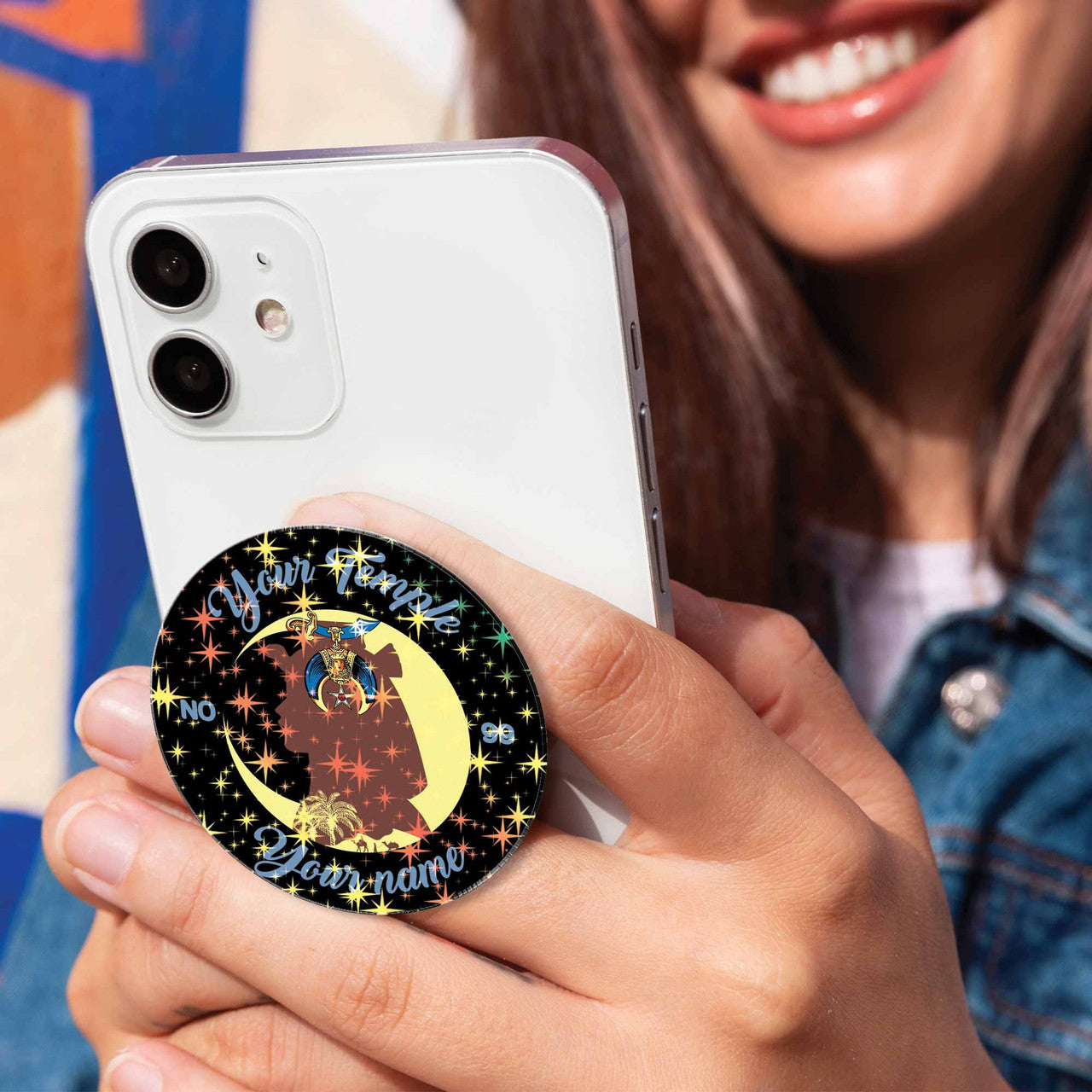 Customized Daughters of Sphinx Palm Tree Masonic PopSocket - FUKAMASONIC