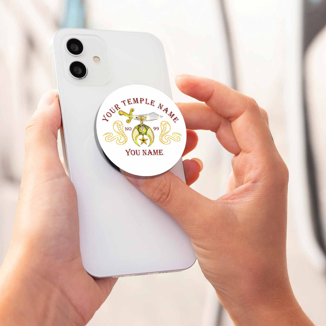 Customized Shriners Cobras Symbol Masonic Hologram PopSocket - FUKAMASONIC