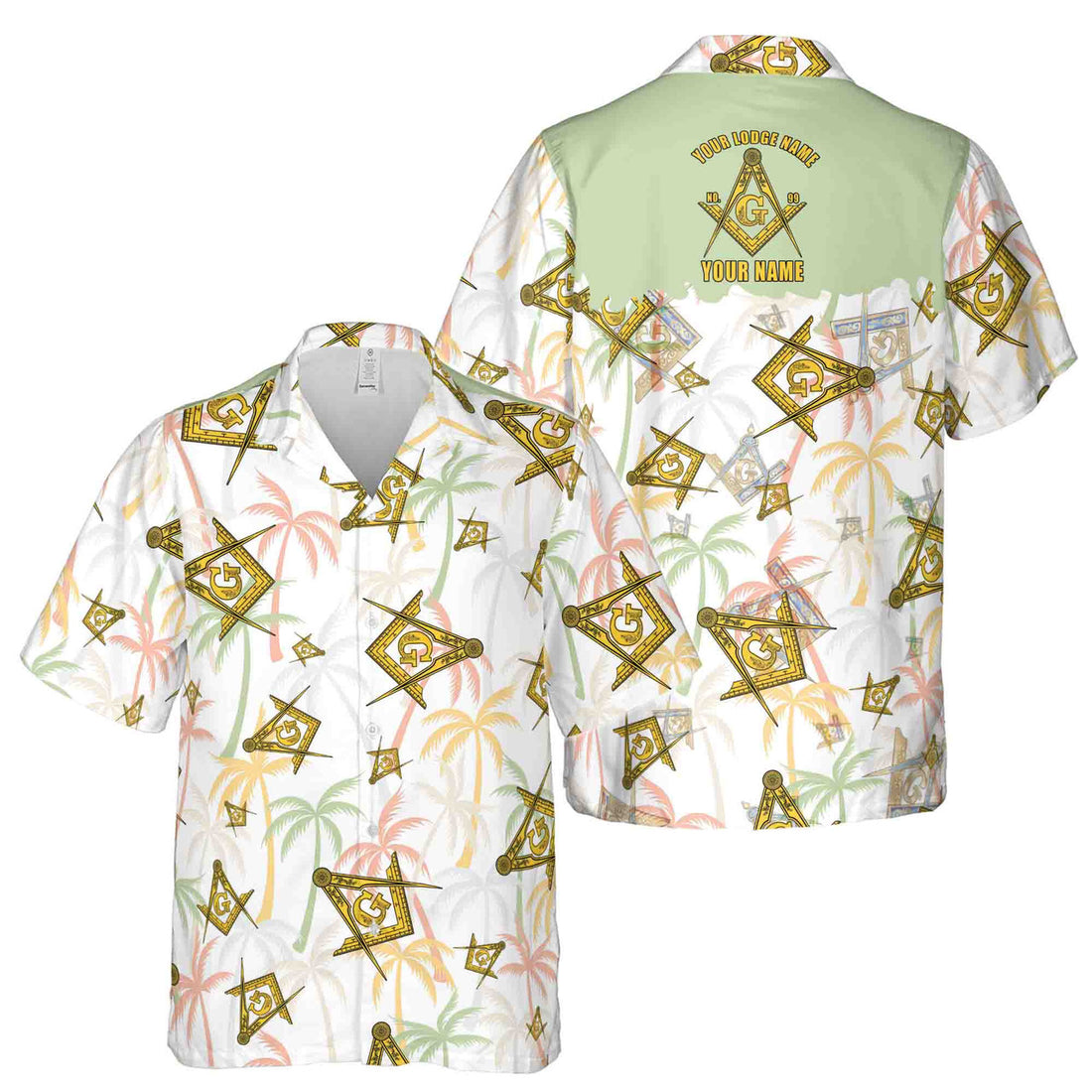 Custom Masonic Master Mason Tropical Summer Pattern Hawaiian Shirt S-5XL - FUKAMASONIC