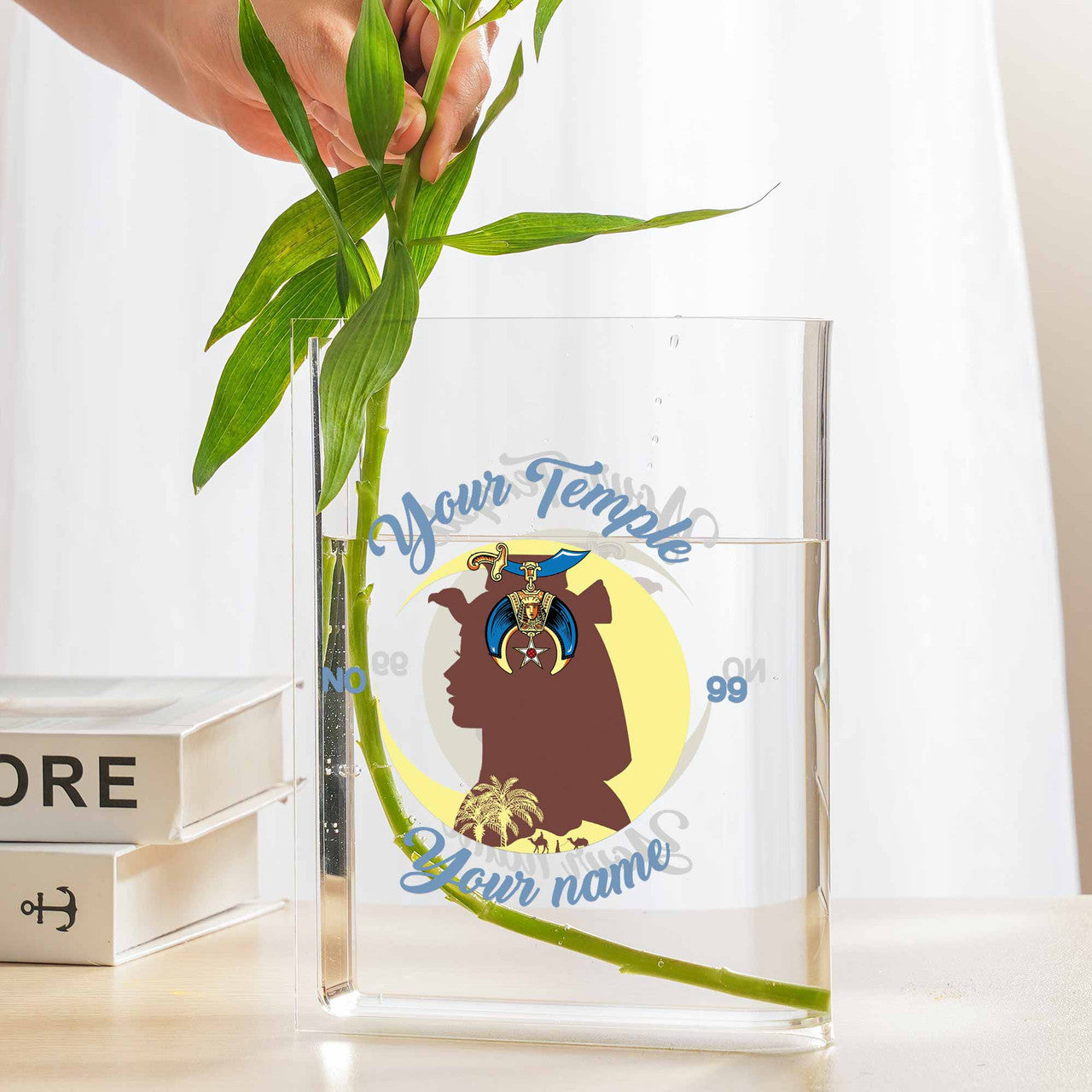 Personalized Daughter Of Sphinx DOS Lady Masonry Acrylic Book Vase - FUKAMASONIC