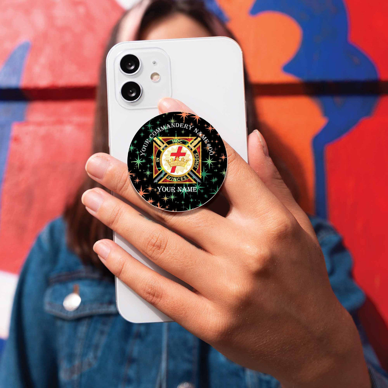 Customized Knights Templar Symbol Masonic Hologram PopSocket - FUKAMASONIC