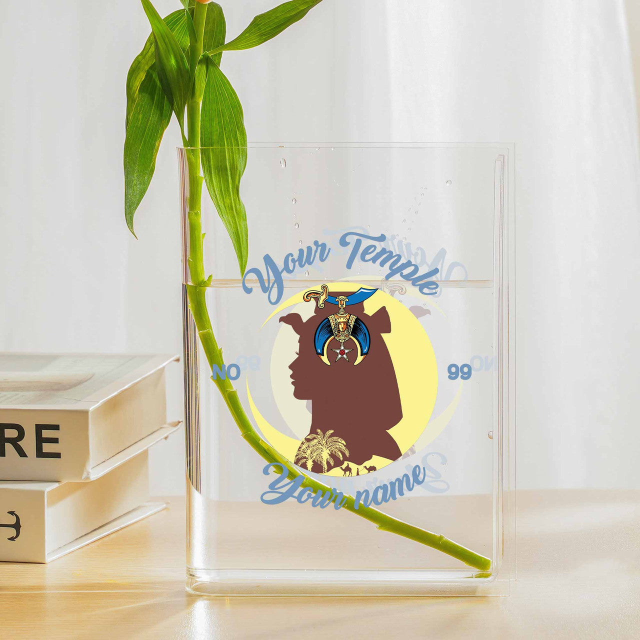 Personalized Daughter Of Sphinx DOS Lady Masonry Acrylic Book Vase - FUKAMASONIC