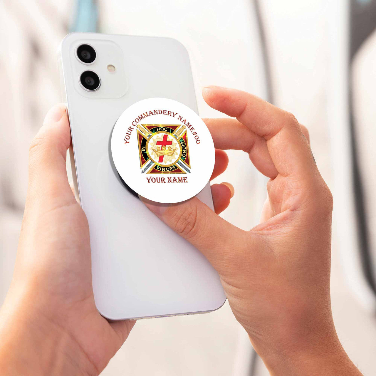 Customized Knights Templar Symbol Masonic Hologram PopSocket - FUKAMASONIC