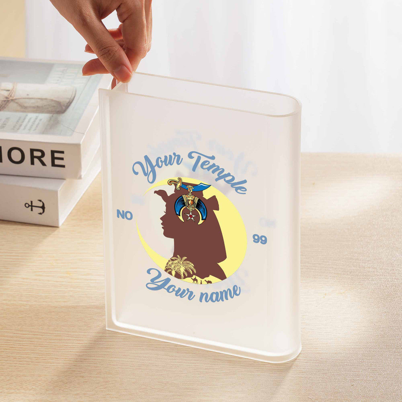 Personalized Daughter Of Sphinx DOS Lady Masonry Acrylic Book Vase - FUKAMASONIC