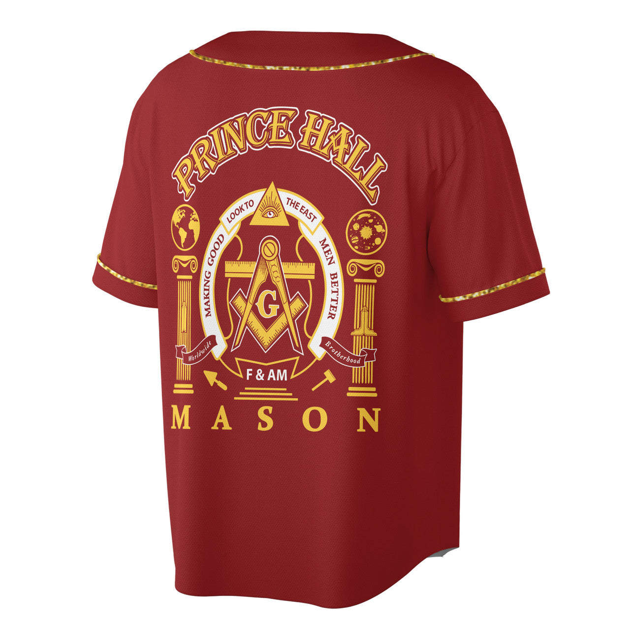 Greats Mason, Masonic Prince Hall Masons Baseball Jersey S-5XL - FUKAMASONIC