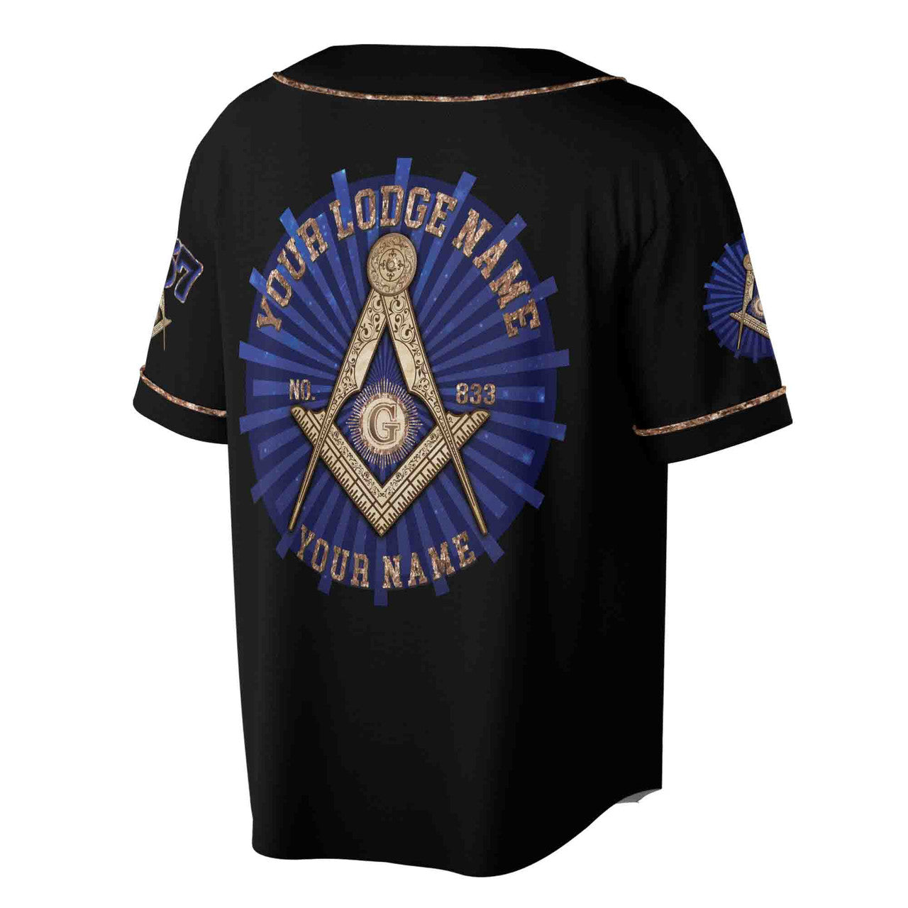 Freemason Symbol Custom Lodge Name Number 3D Baseball Jersey Size S-5XL - FUKAMASONIC
