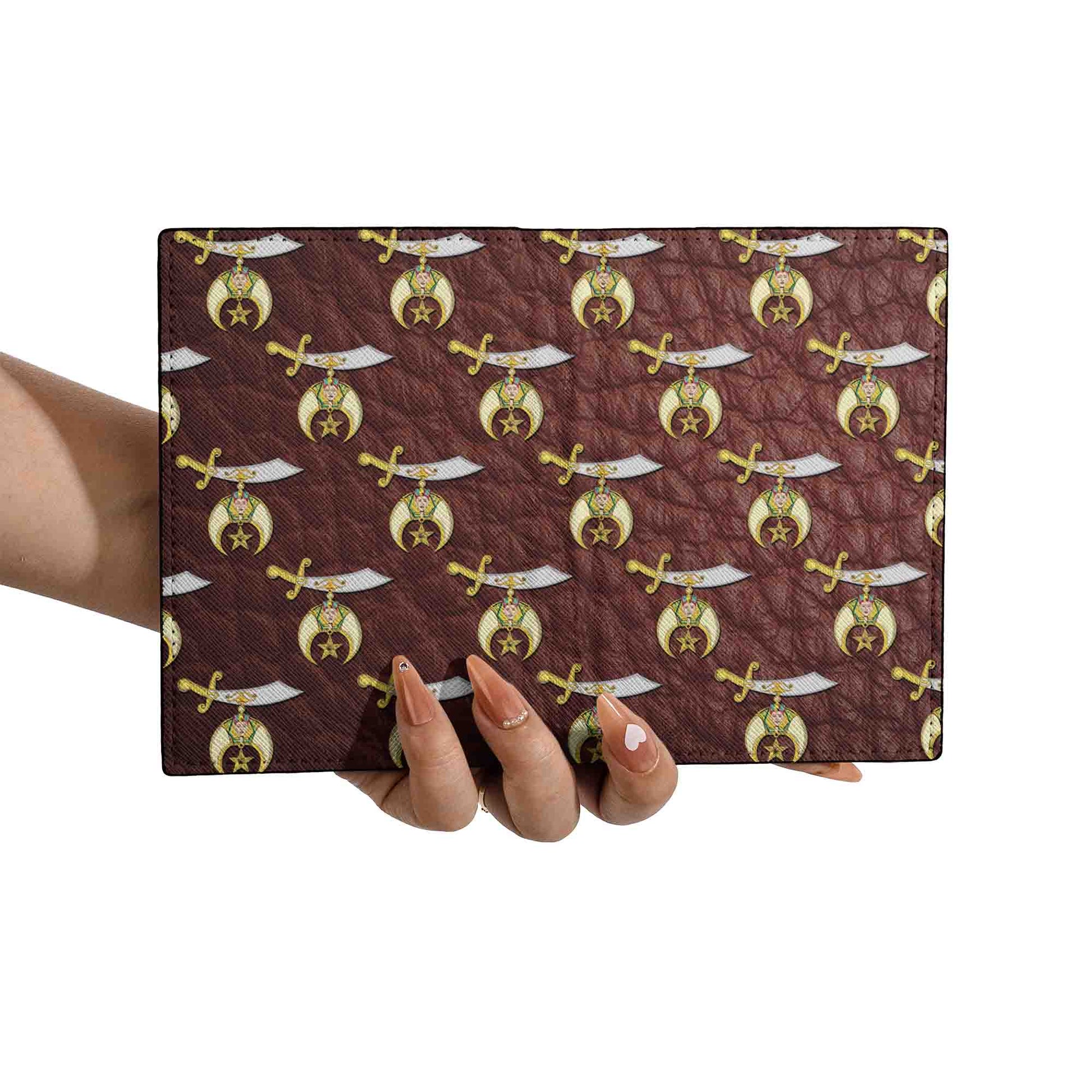 Noble of Mystic Shrine Shriners Leather Pattern Passport Holder - FUKAMASONIC