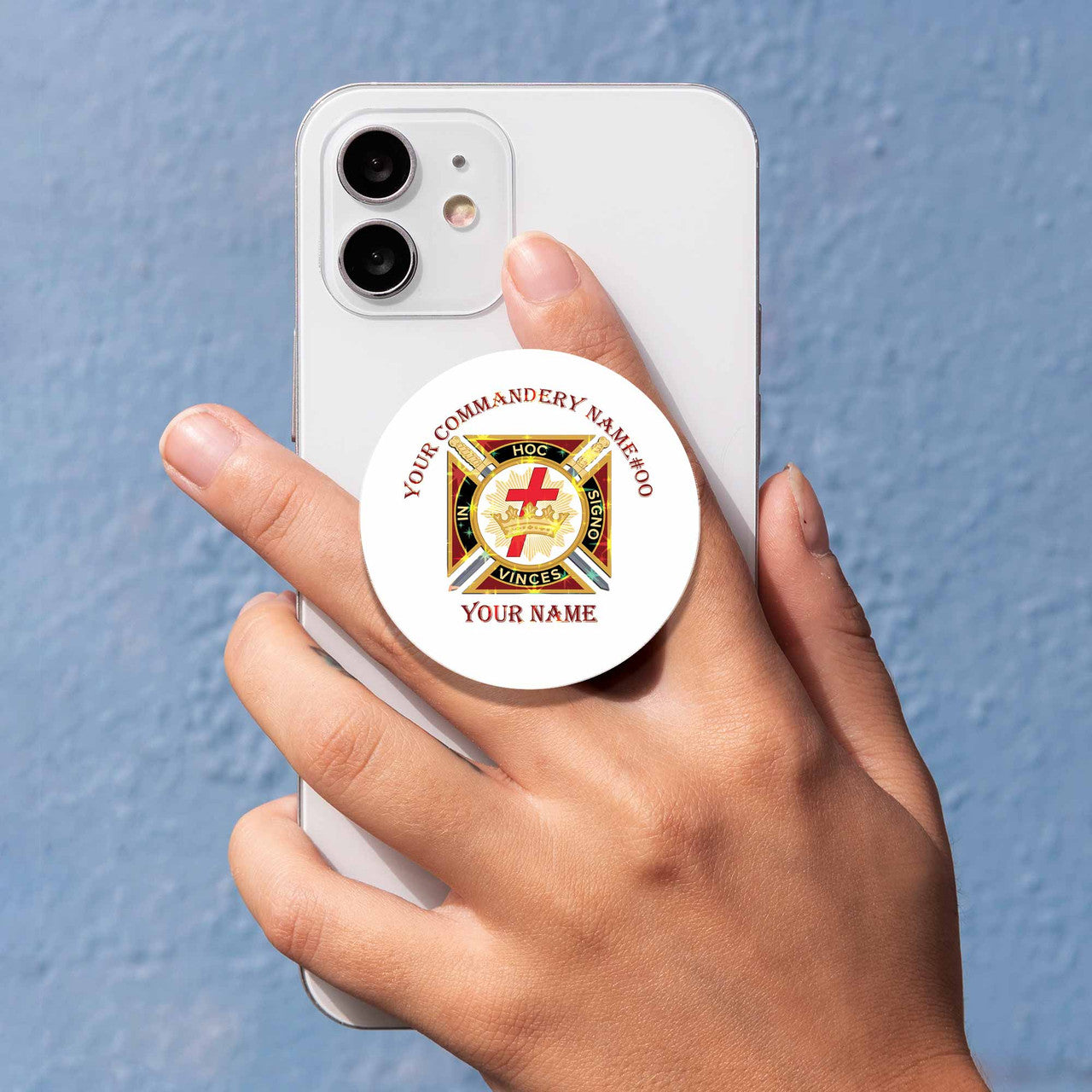 Customized Knights Templar Symbol Masonic Hologram PopSocket - FUKAMASONIC