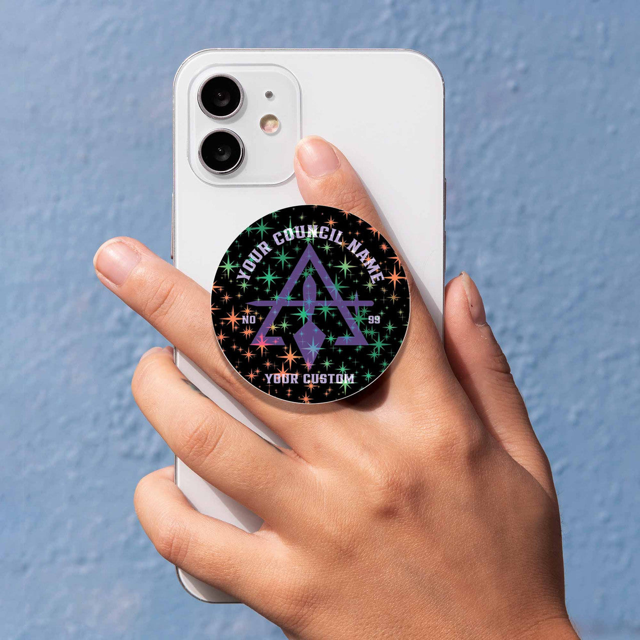 Customized Cryptic Masonry Symbol Masonic Hologram PopSocket - FUKAMASONIC