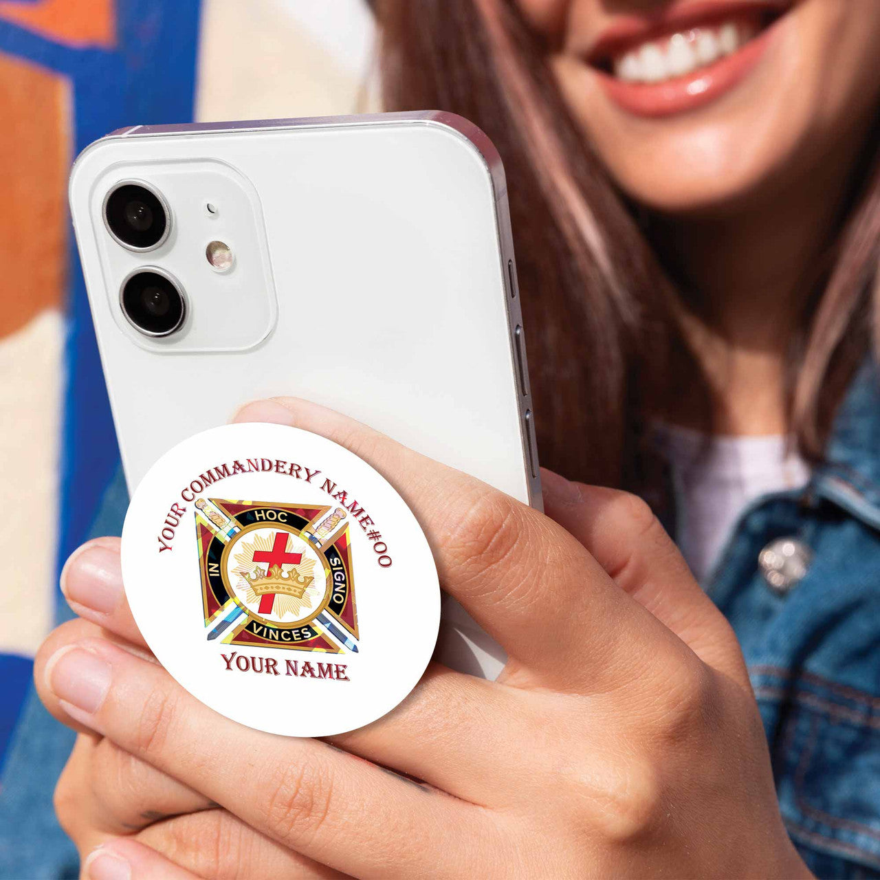 Customized Knights Templar Symbol Masonic Hologram PopSocket - FUKAMASONIC