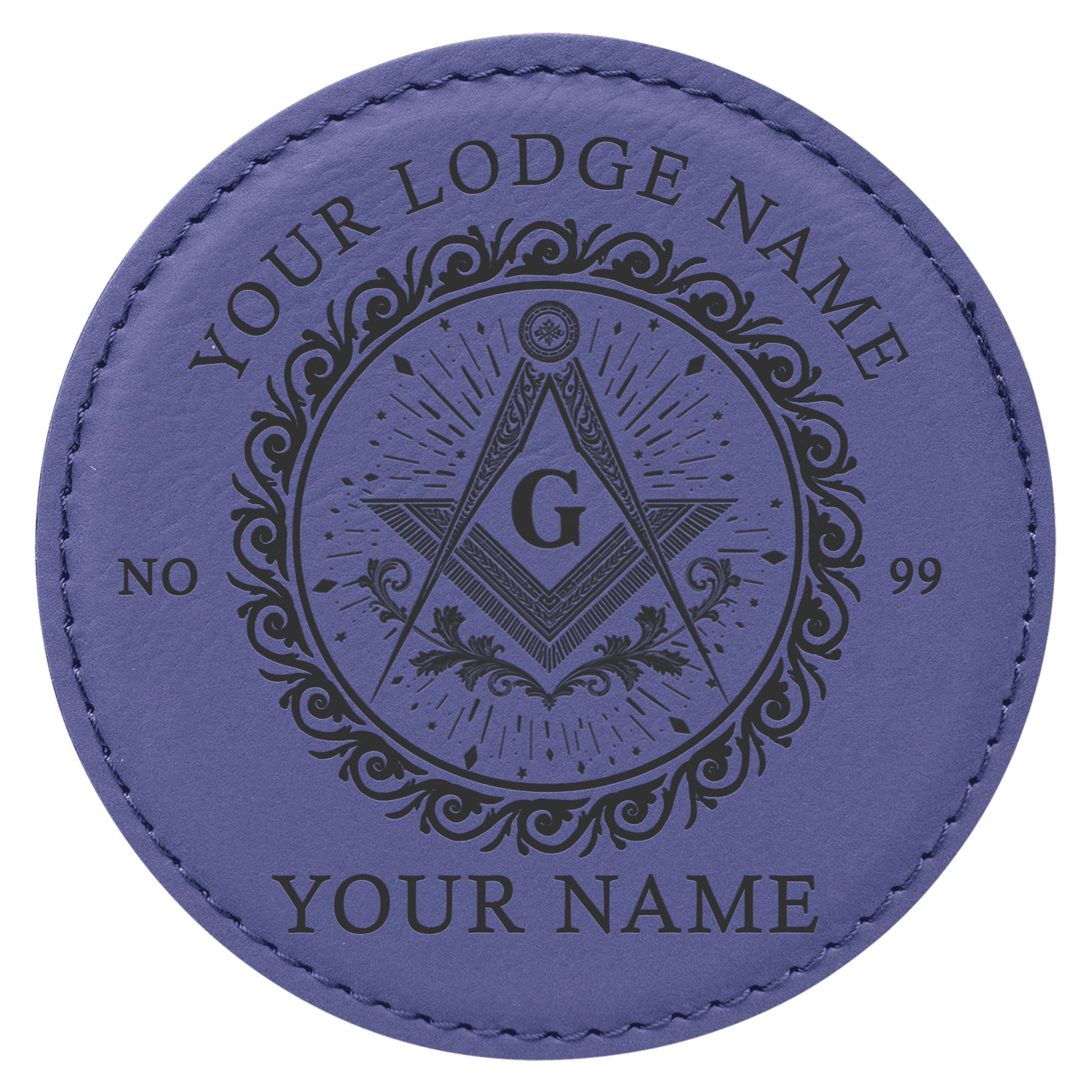 Customized Masonic Vines Stars Pattern Coaster, Freemason Lodge Gift - FUKAMASONIC
