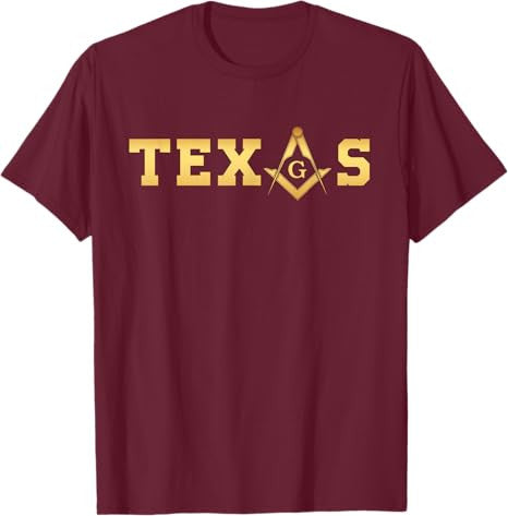 Texas - Masonic Square and Compass - Freemason T-Shirt - FUKAMASONIC