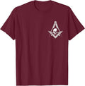 Master Mason Skull Square and Compass, Freemason T-Shirt T-Shirt - FUKAMASONIC