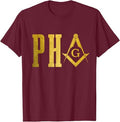 PHA Prince Hall Mason Freemason Masonic Square & Compass T-Shirt - FUKAMASONIC