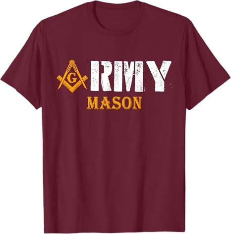 Freemason Army Compass & Square Masonic Symbol Vintage T-Shirt - FUKAMASONIC